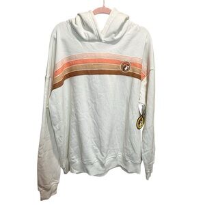 Buc-ee’s Retro Stripe Hoodie Cream Brown Orange Size 3XL NWT Unisex